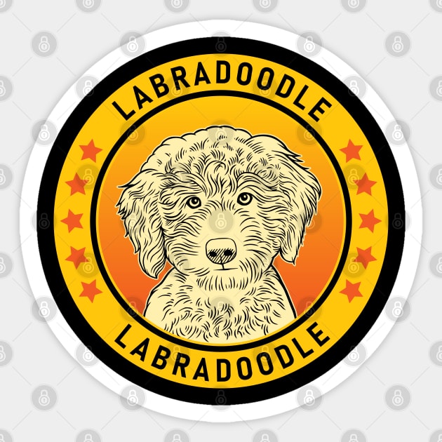 Labradoodle Dog Portrait Sticker by millersye